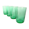 Lot de 4 verres en verre couleur jade vintage