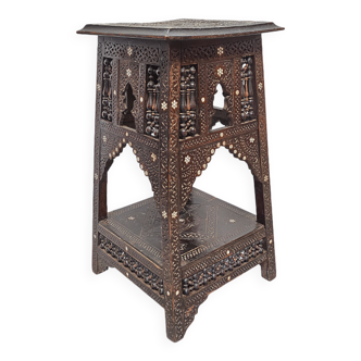 Antique Moroccan Mashrabiya Side Table, late 1800s