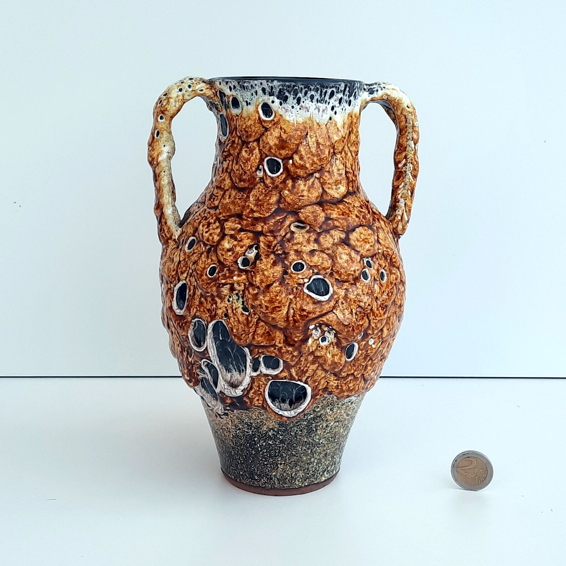 Ceramic vase enamels of the cyclops glaciers Annecy fat lava 1960
