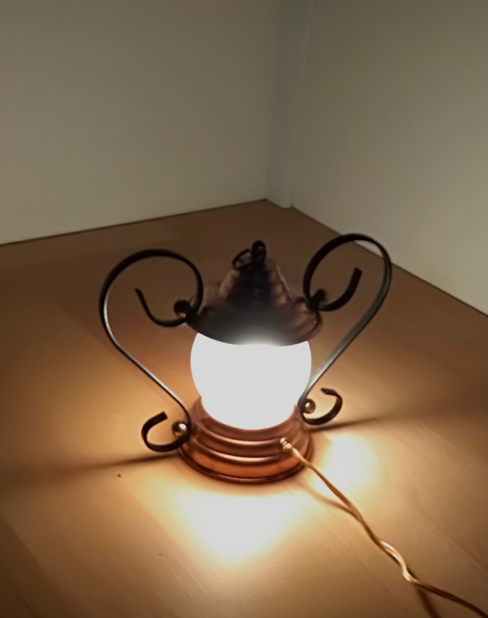 Brass and glass lamp