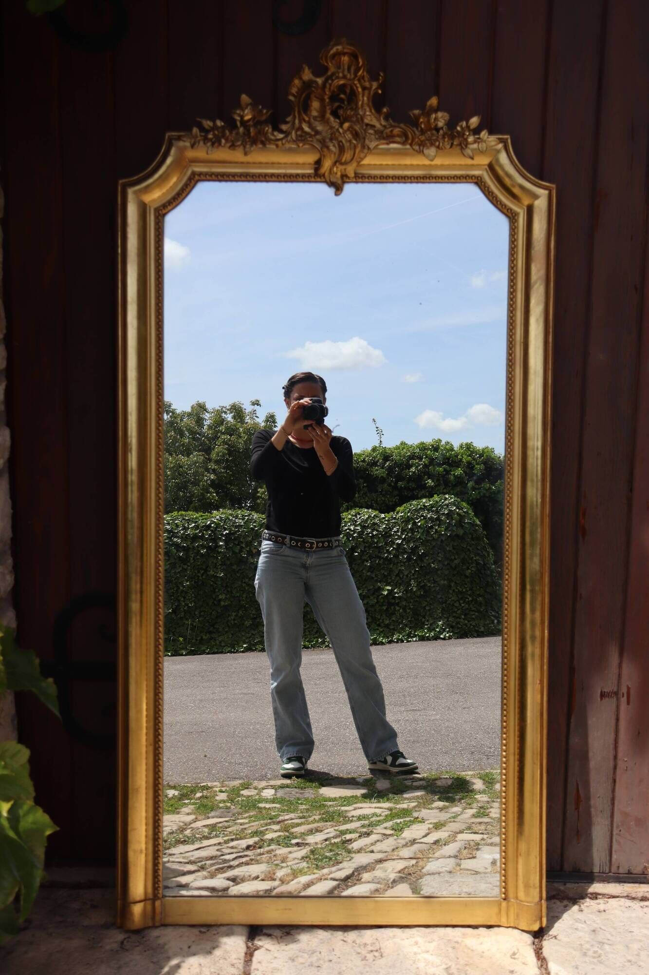 Large gold mirror in Louis XV style