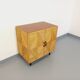 Vintage rattan, wood and metal storage cabinet from the 60s