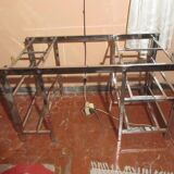 Vintage 70s chrome and smoked glass desk.