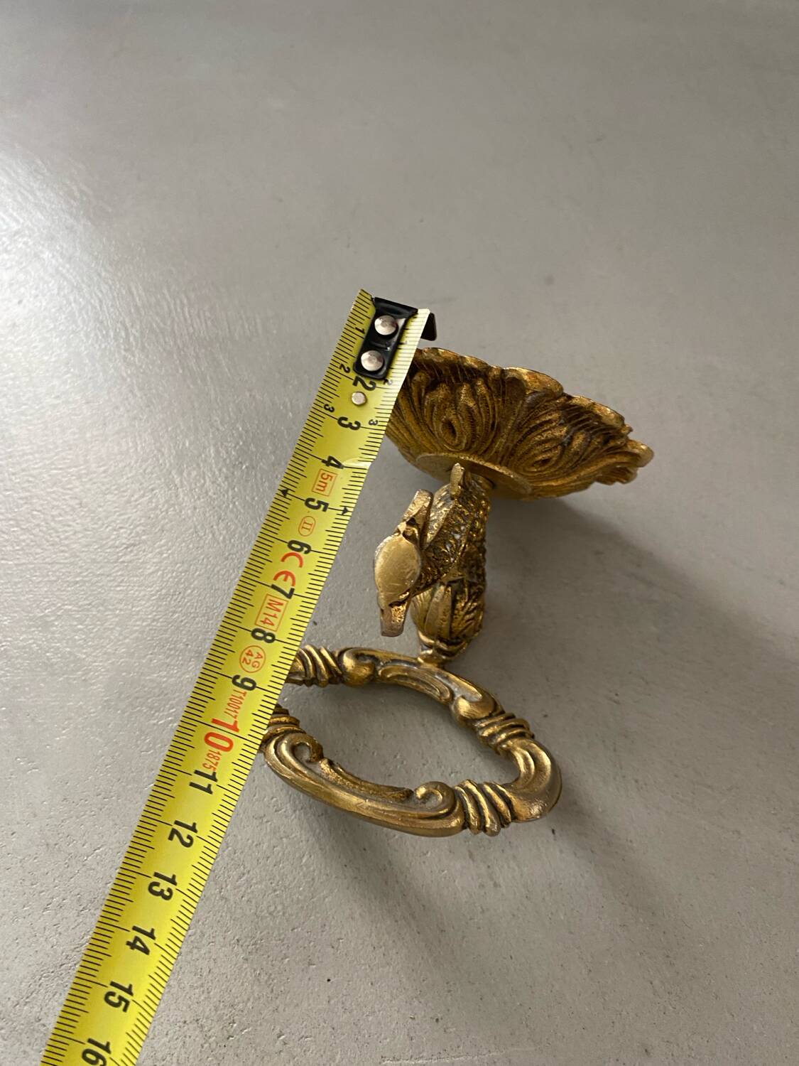 Vintage golden brass dolphin coat rack