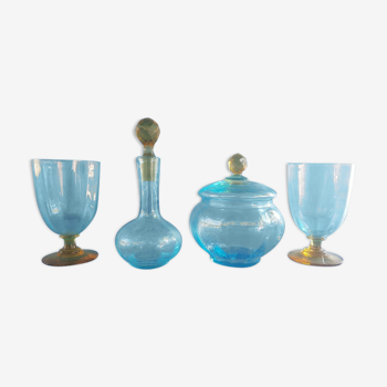 Blue crystal milk service set