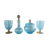 Blue crystal milk service set