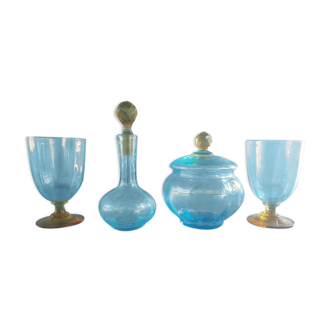Blue crystal milk service set