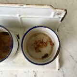 set of enamelled pots to fix (soda, soap, salt) early twentieth century