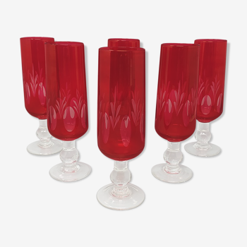 Lot de 6 verres 1960