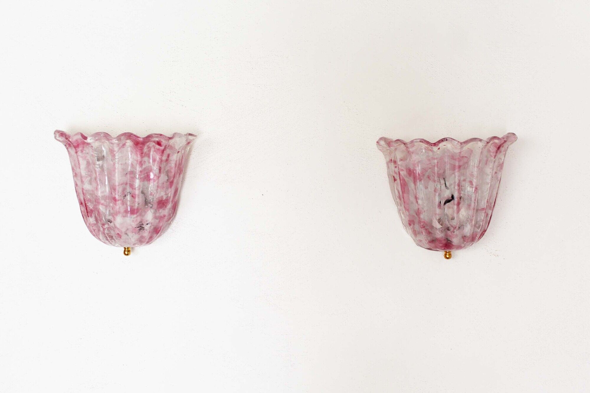 Pair of Italian Murano glass wall lights by Novaresi Milano