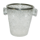 Seau à glaçons à bouteilles en verre et argent