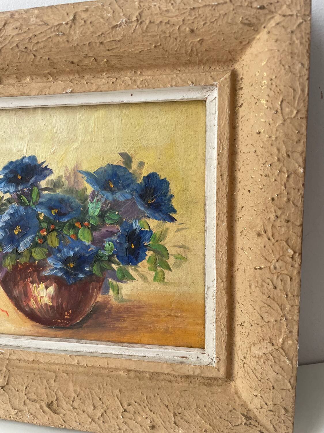 Pair of small paintings, bouquet of flowers