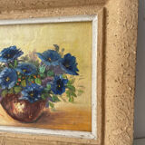 Duo of small flower bouquet paintings