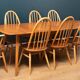 Vintage ercol elm model 445 grand plan dining table & 8 chairs including two carvers