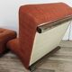 1970s modular armchairs in red fabric