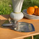 Silver metal glans butter dish