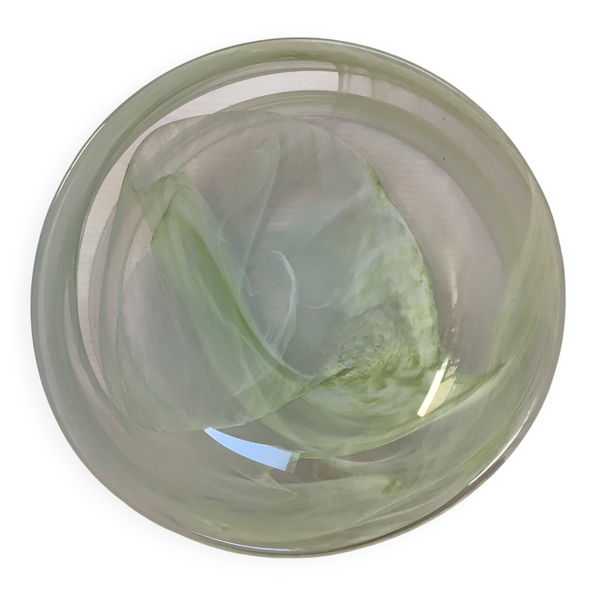 Large green pâte de verre dish.