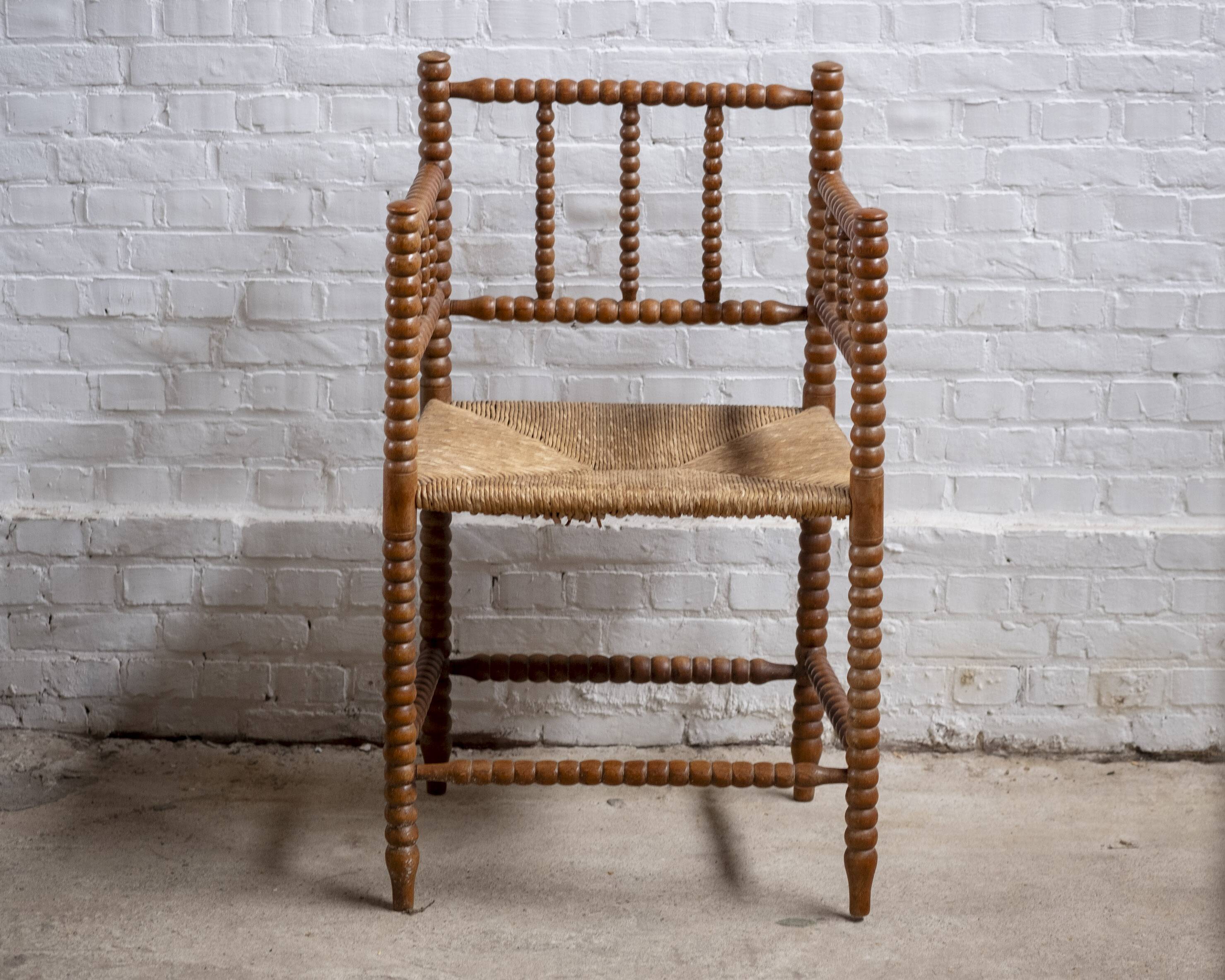 Chaise fuseaux, début 1900 Pays-Bas