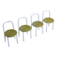 Set of four Italian postmodern metal chairs with sculpted seats, 1980s