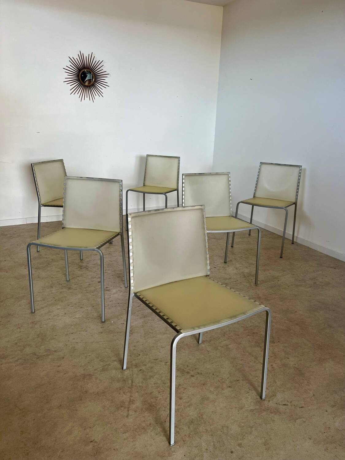 Lot 6 chaises modèle Zip design italien Marco Maran pour Desalto vintage chair