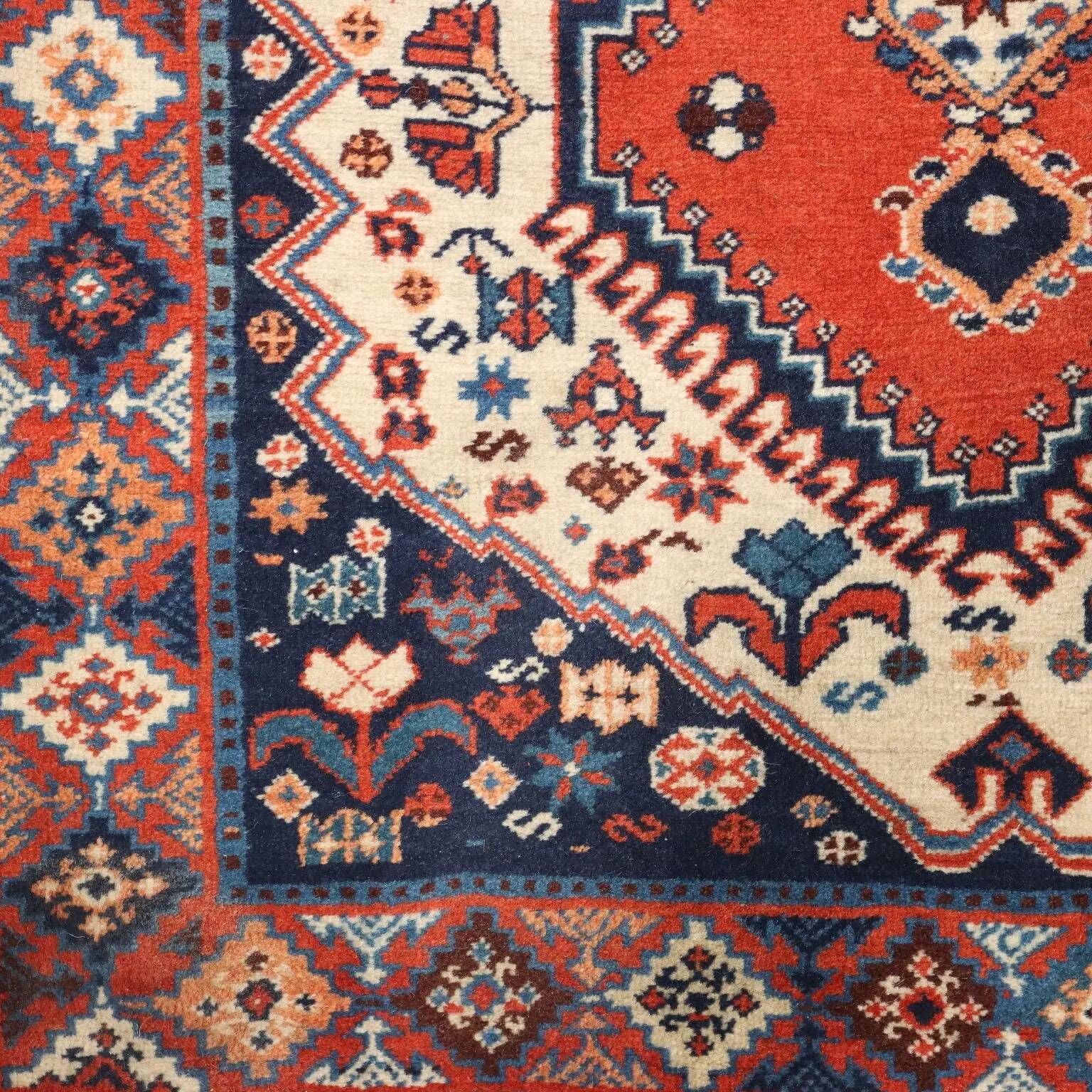 Ancient Asian wool rug, finely knotted, handmade 72 x 33 in.