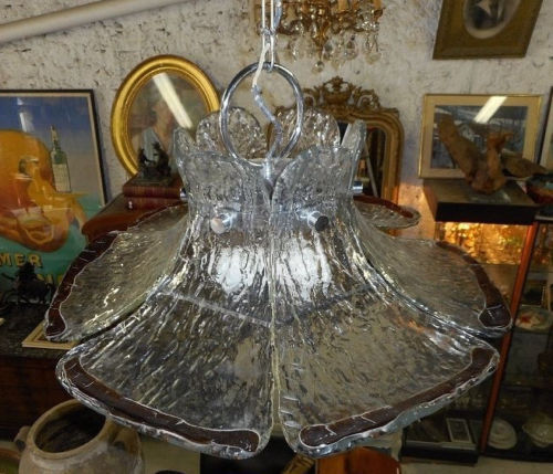 Murano glass plate chandelier from 1960