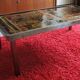 Coffee table by Robert and Jean Cloutier in steel and enameled lava stone Vintage 1950