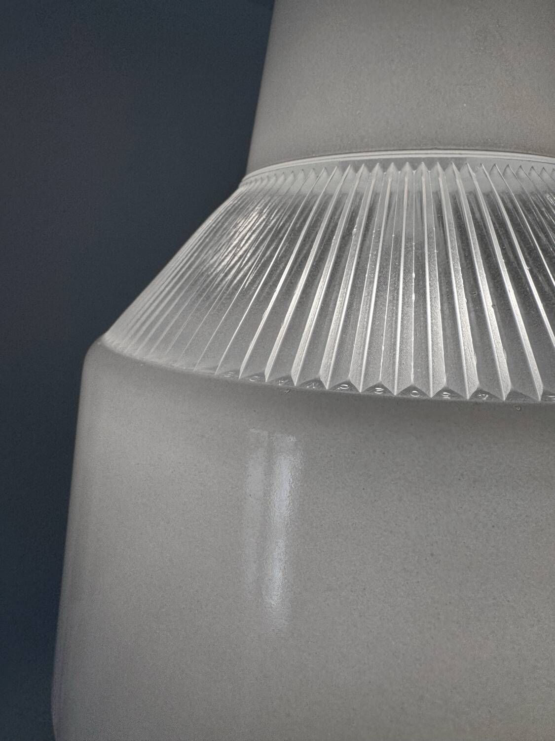 Holophane glass chandelier from the 1970s.