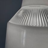 Holophane glass chandelier from the 1970s.