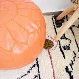 Moroccan leather pouf