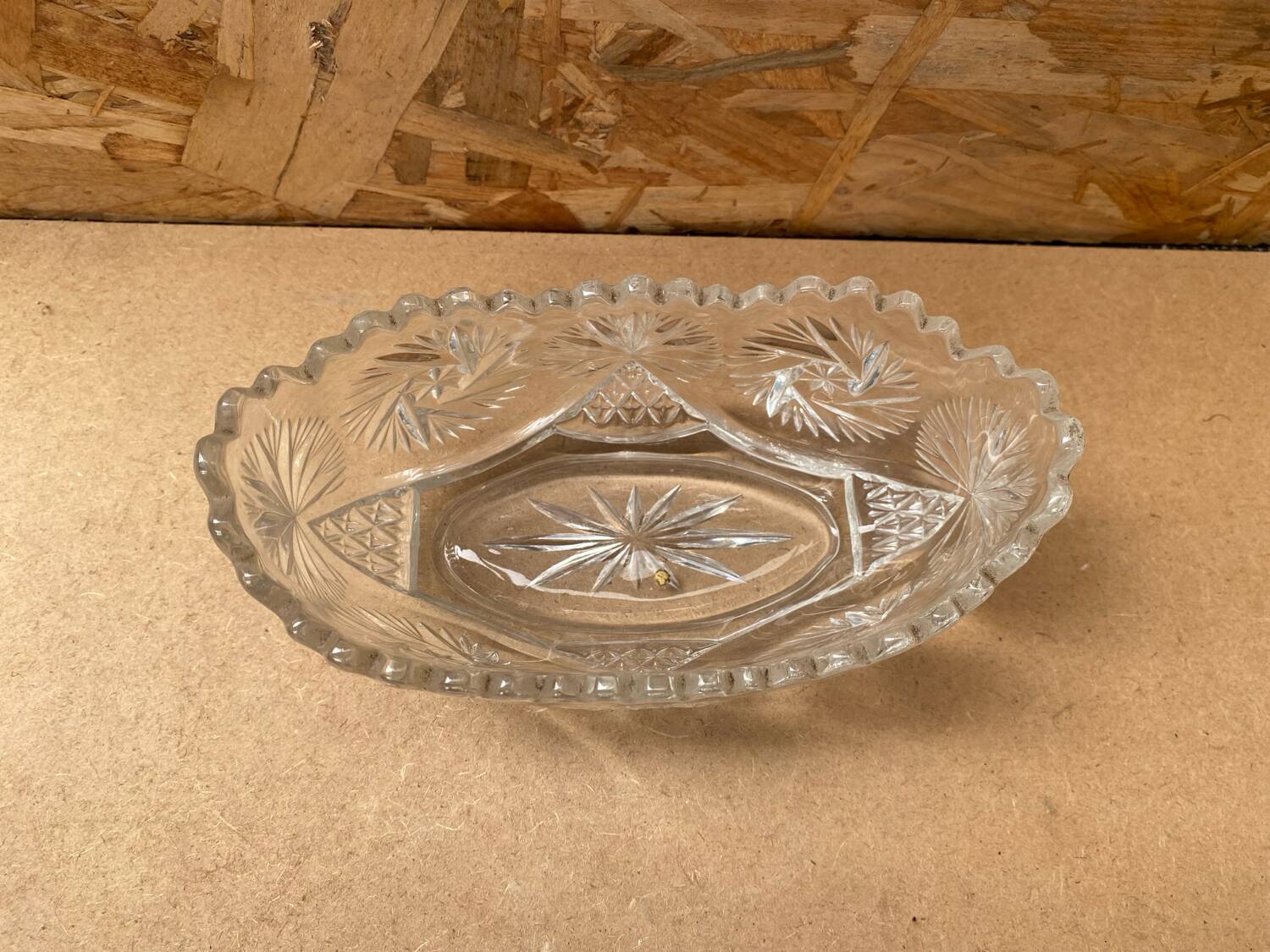 Antique cut crystal centerpiece cup 50s vintage