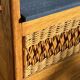 Coffre à jouet vintage en bois et rotin