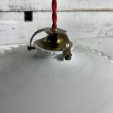 Opaline suspension pleated red cord