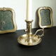 Candle holder with vintage brass handle