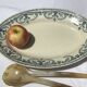St Amand oval dish decoration dark blue garland