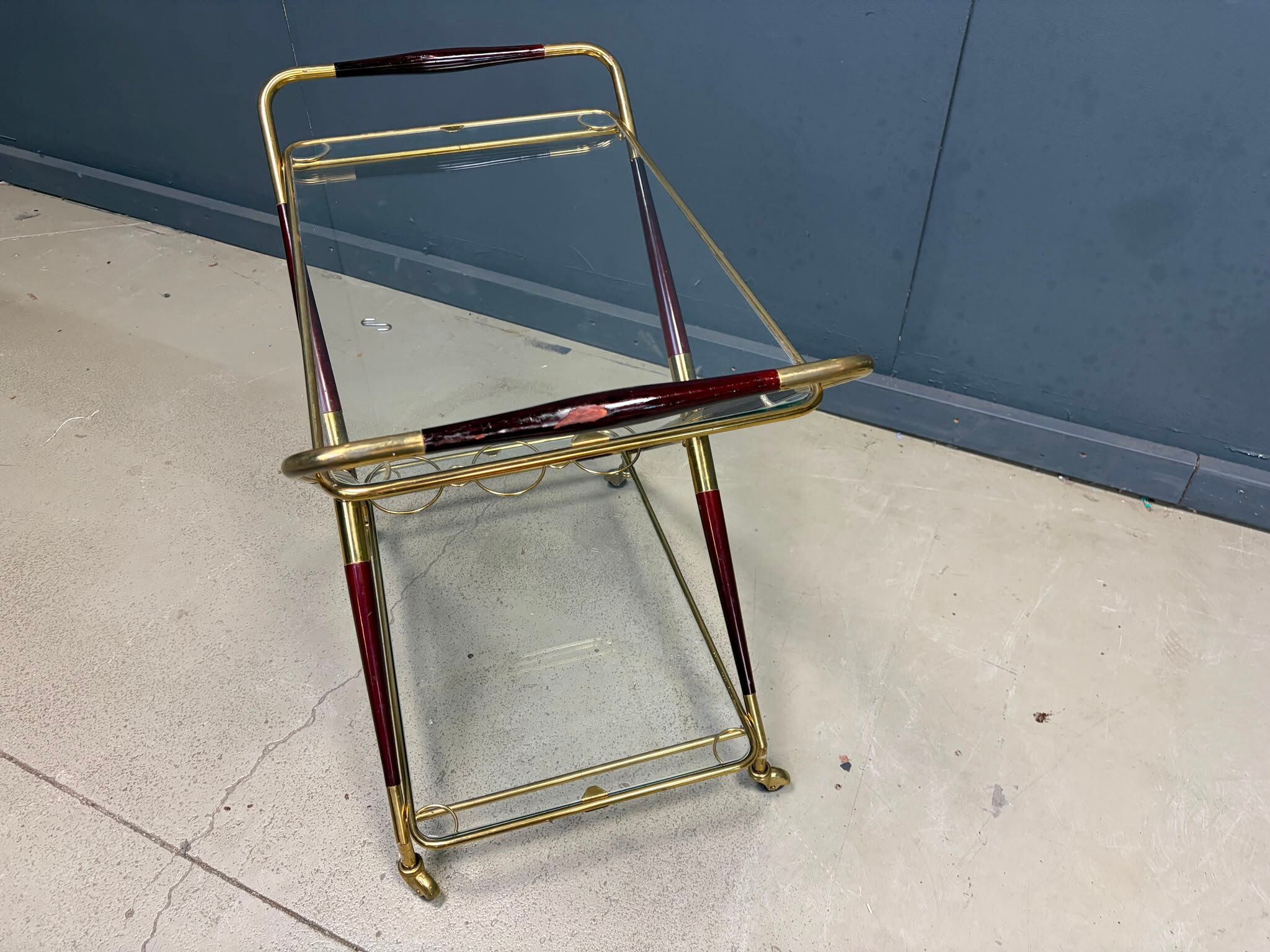 Vintage Italian serving trolley by Cesare Lacca, 1950s