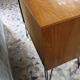 Showcase storage teak vintage 1960 with hairpin legs