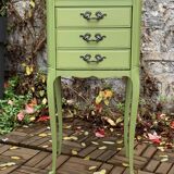 Pair of Louis XV style khaki bedside tables
