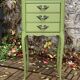 Pair of khaki bedside tables in Louis XV style