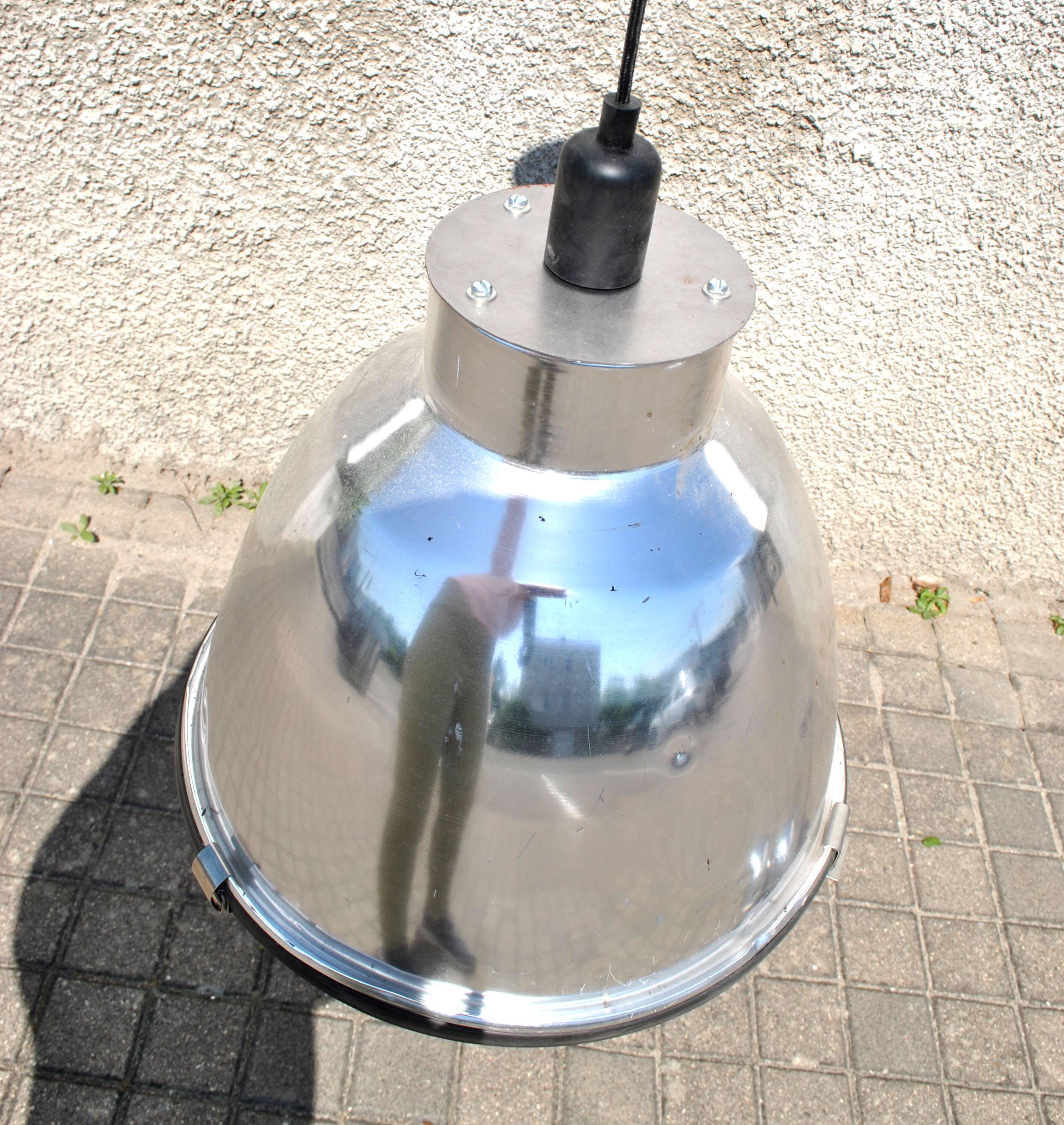 Industrial Workshop Pendant Lamp in Vintage Metal and Glass