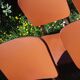 Set of 6 orange skai and wood chairs from the 60s