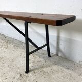 Old wood and wrought iron bench