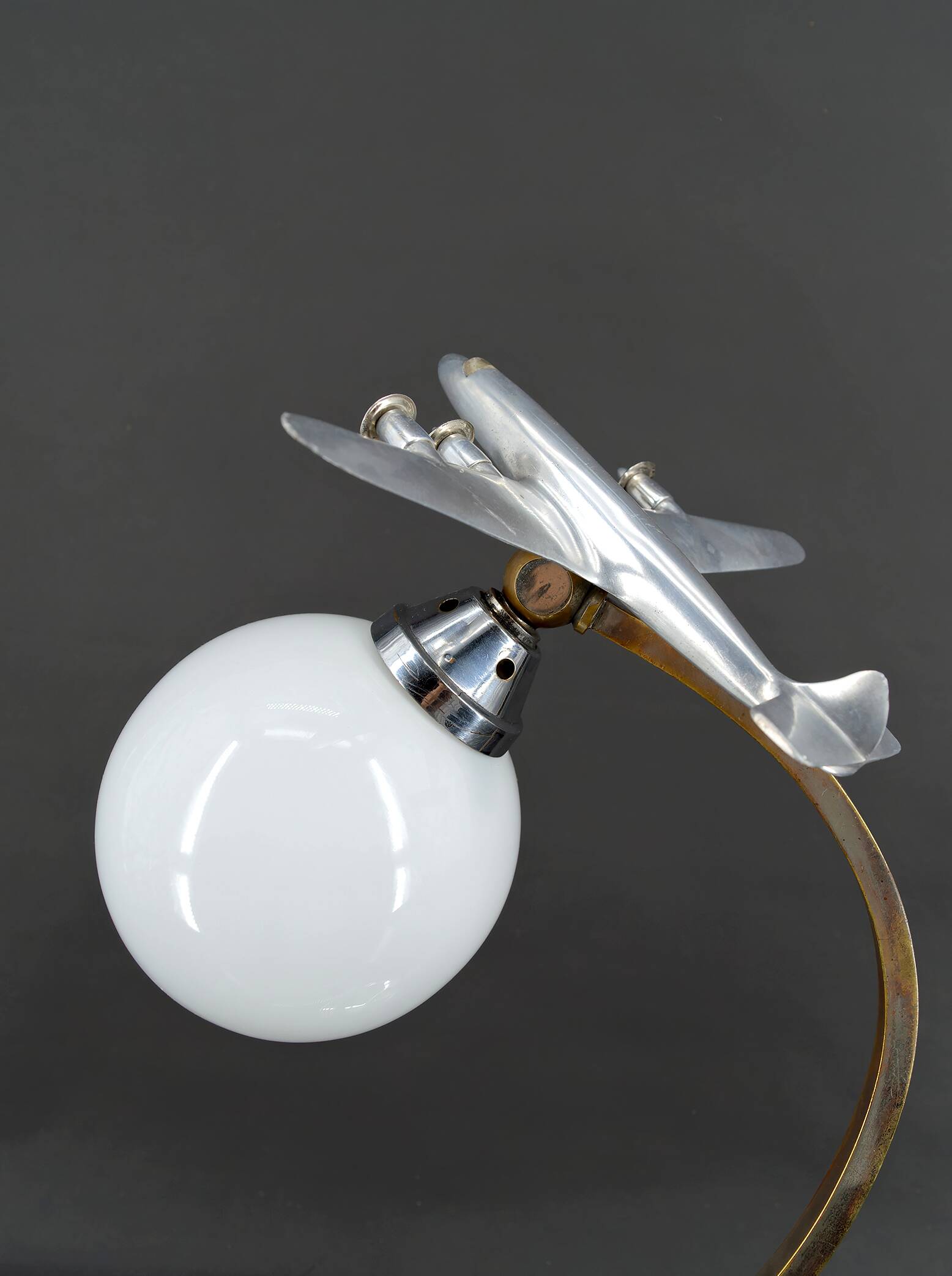 Art Deco / Streamline Moderne "Airplane" propeller lamp, circa 1930-1940