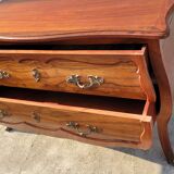 Louis xv style curved chest of drawers in mahogany