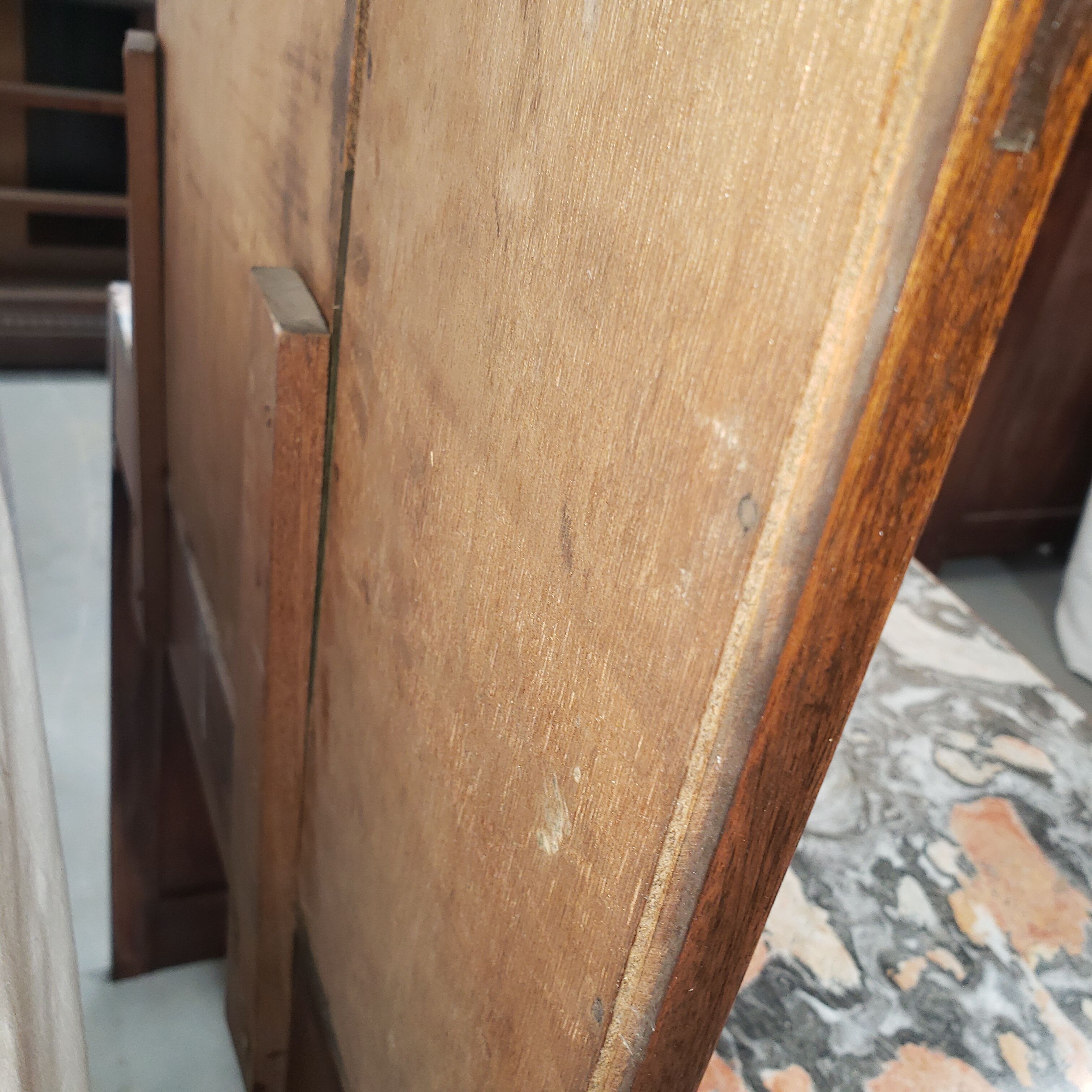 Dressing table art deco in mahogany mirror triptych