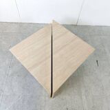 Tables basses triangulaires en travertin Up & Up, années 1970