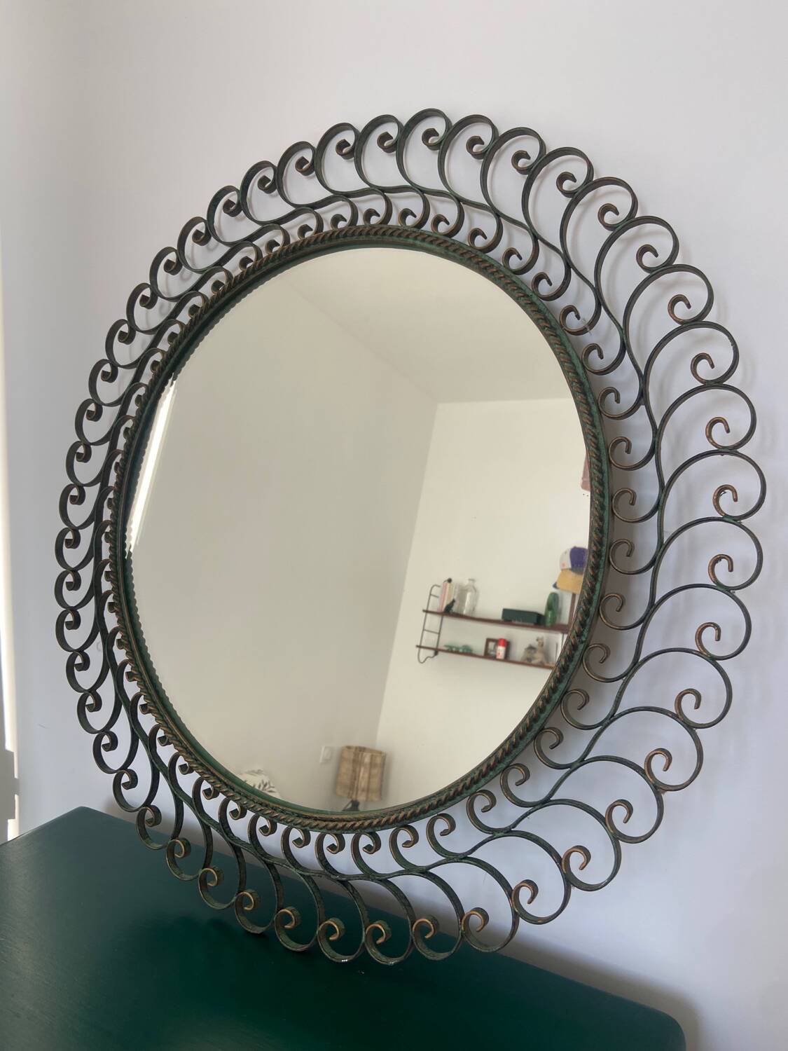 Vintage wrought iron mirror