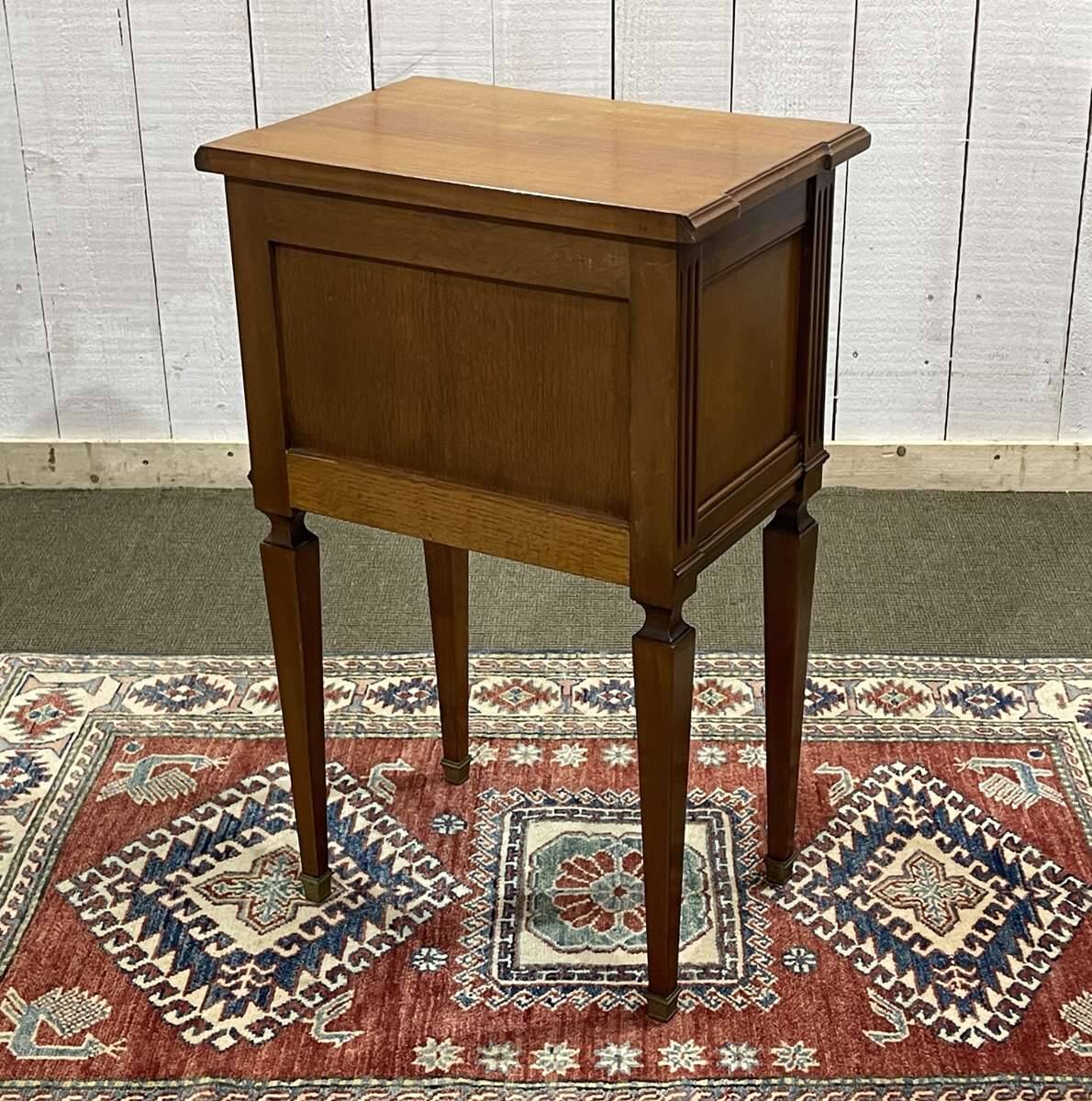 1950s Louis XVI style cherry wood bedside table