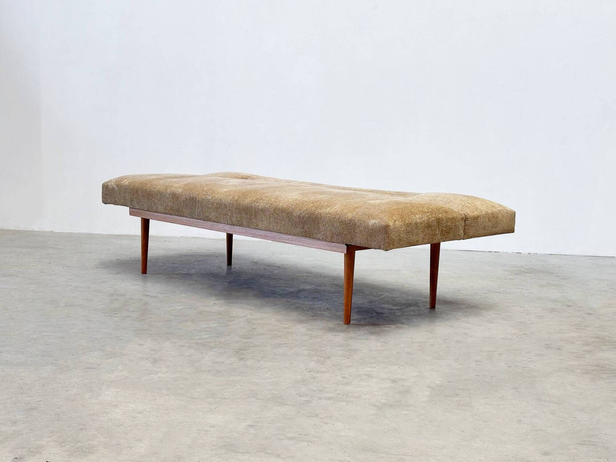 1970's German wooden sofa / daybed