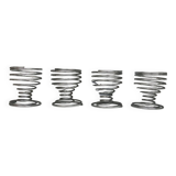 4 vintage stainless steel spiral egg cups 1970
